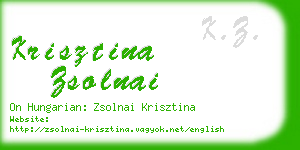 krisztina zsolnai business card